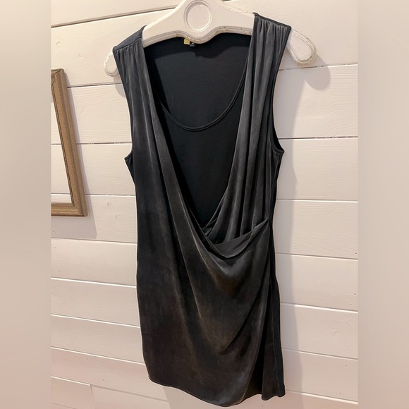 📍Black Silk Drape Dress - Axara Paris (Size 40) - Picture 7 of 9